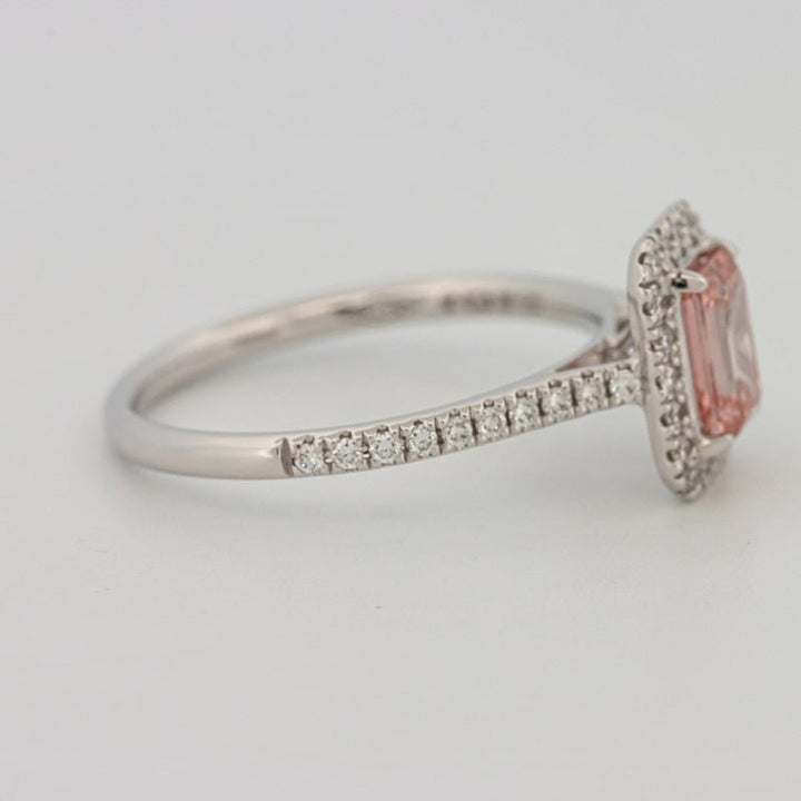 0.60 CT "Pink" Emerald Cut Halo Solitaire (LG) - ZIZOV DIAMONDS