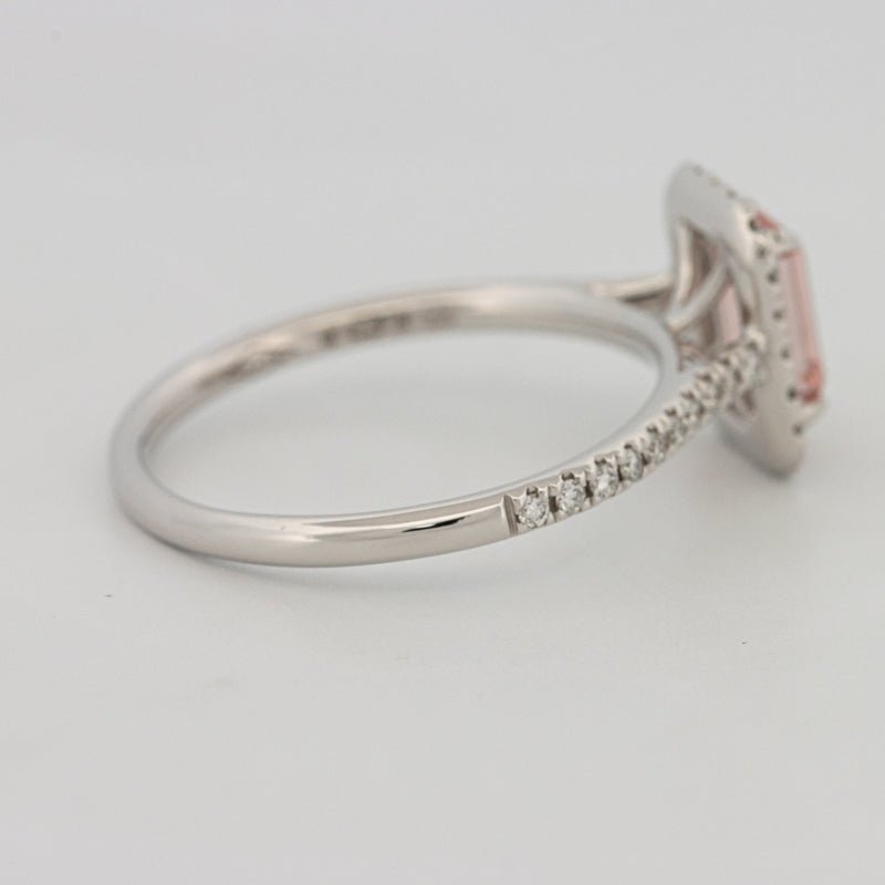 0.60 CT "Pink" Emerald Cut Halo Solitaire (LG) - ZIZOV DIAMONDS