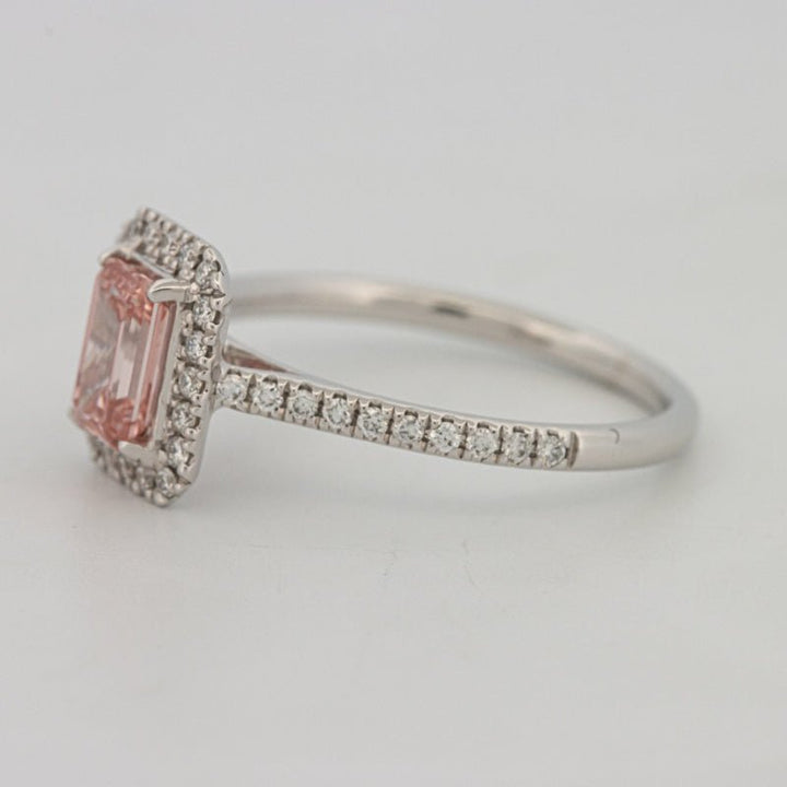 0.60 CT "Pink" Emerald Cut Halo Solitaire (LG) - ZIZOV DIAMONDS