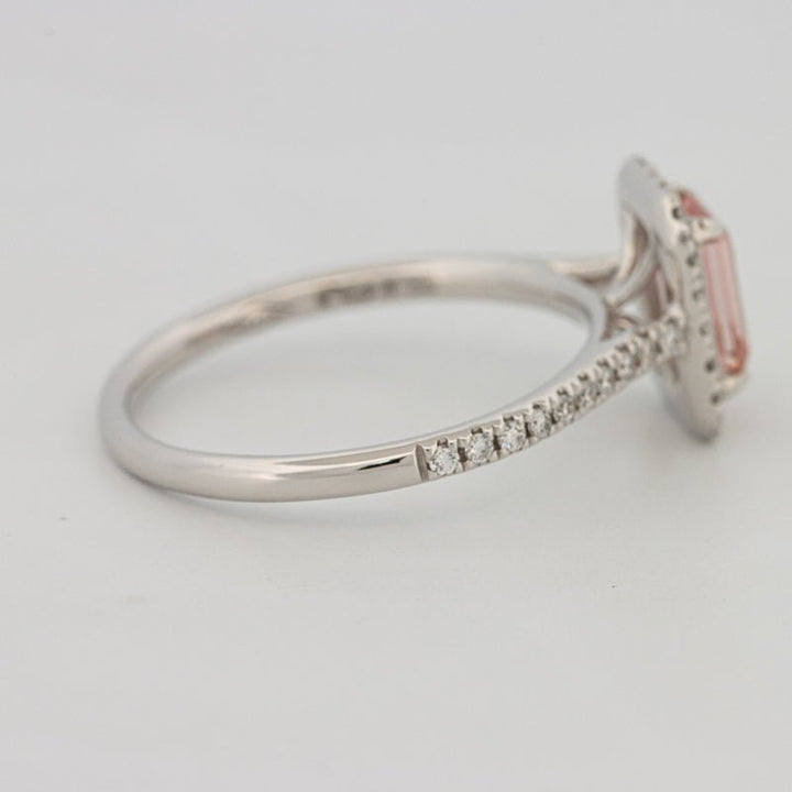 0.60 CT "Pink" Emerald Cut Halo Solitaire (LG) - ZIZOV DIAMONDS