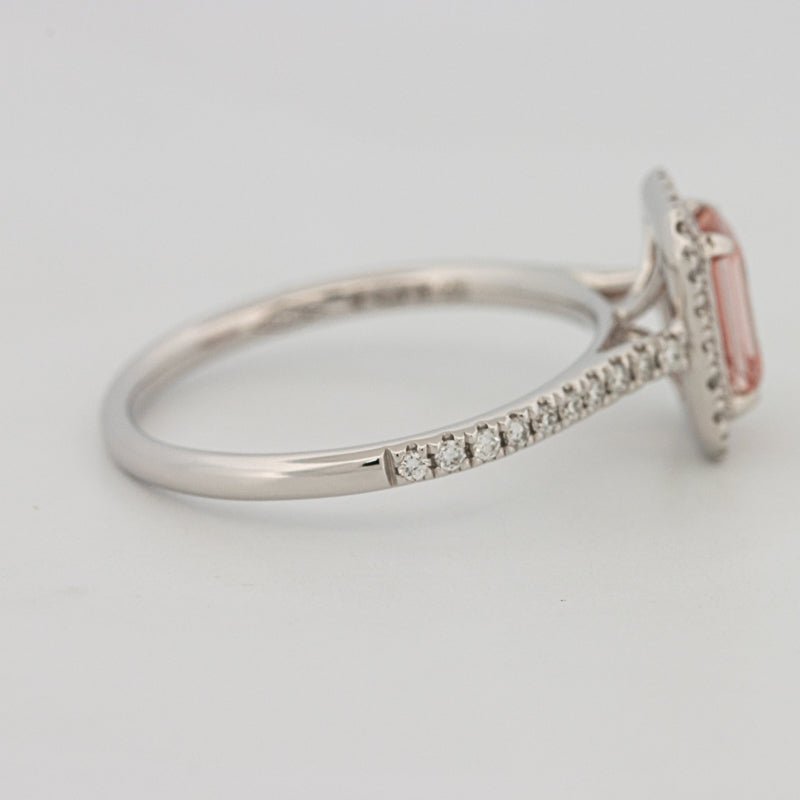 0.60 CT "Pink" Emerald Cut Halo Solitaire (LG) - ZIZOV DIAMONDS