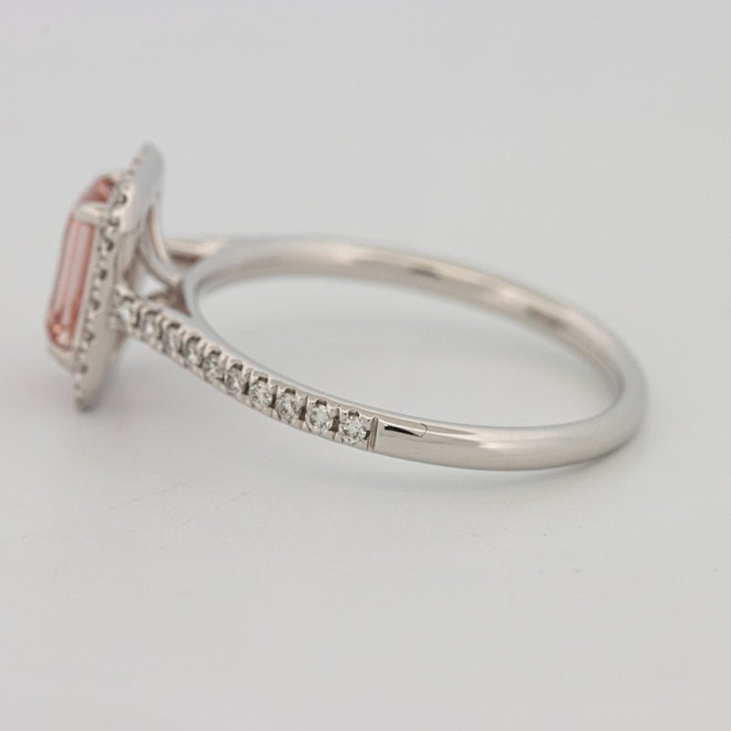 0.60 CT "Pink" Emerald Cut Halo Solitaire (LG) - ZIZOV DIAMONDS