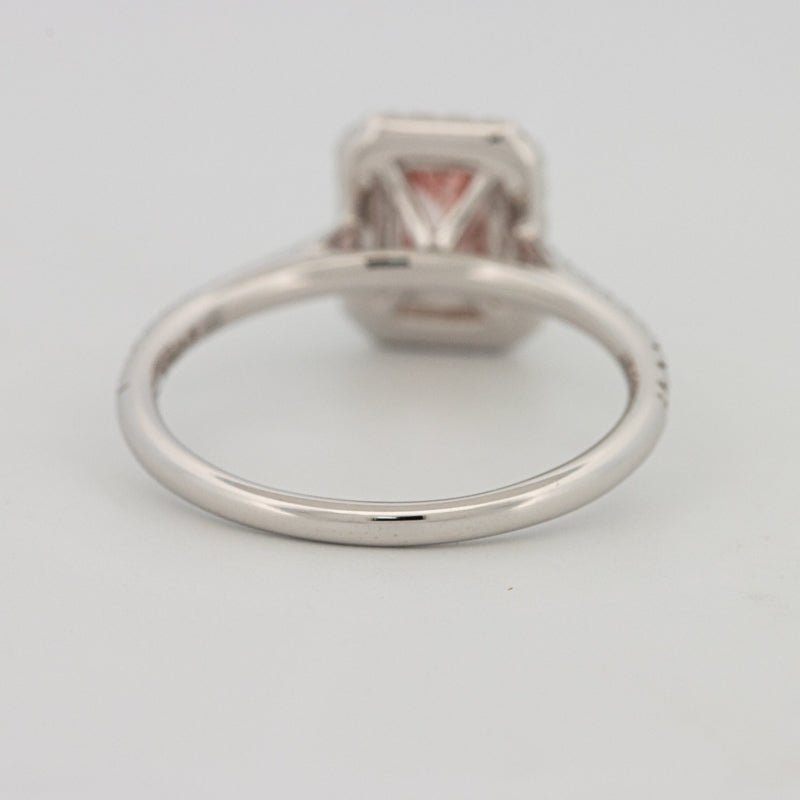 0.60 CT "Pink" Emerald Cut Halo Solitaire (LG) - ZIZOV DIAMONDS