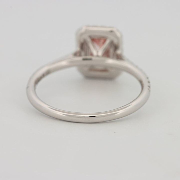0.60 CT "Pink" Emerald Cut Halo Solitaire (LG) - ZIZOV DIAMONDS