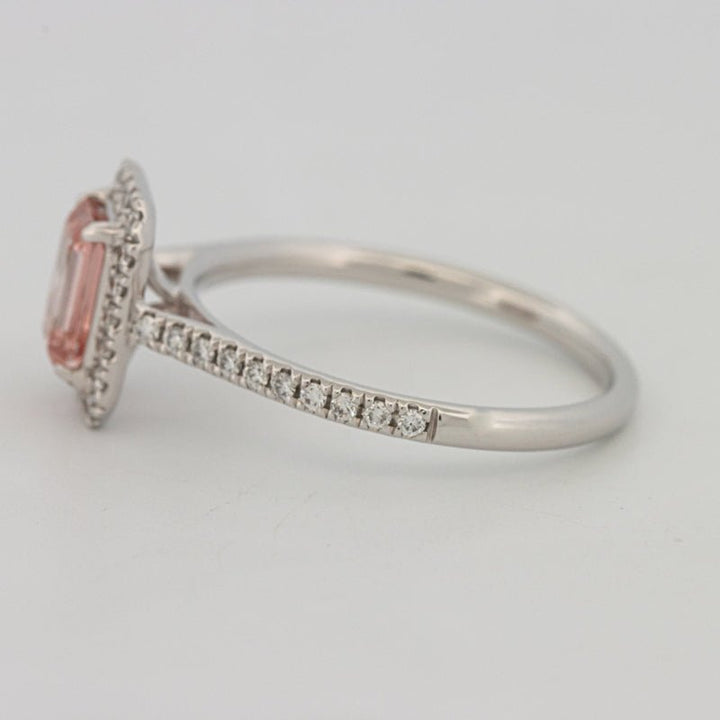 0.60 CT "Pink" Emerald Cut Halo Solitaire (LG) - ZIZOV DIAMONDS