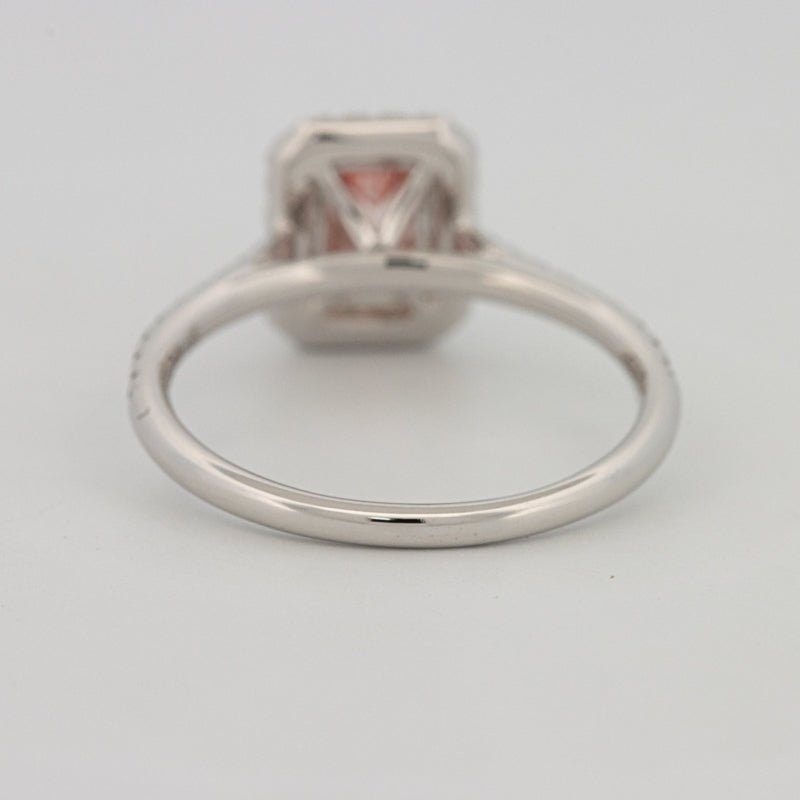 0.60 CT "Pink" Emerald Cut Halo Solitaire (LG) - ZIZOV DIAMONDS