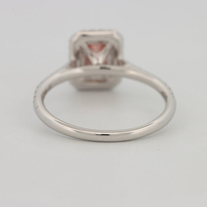 0.60 CT "Pink" Emerald Cut Halo Solitaire (LG) - ZIZOV DIAMONDS