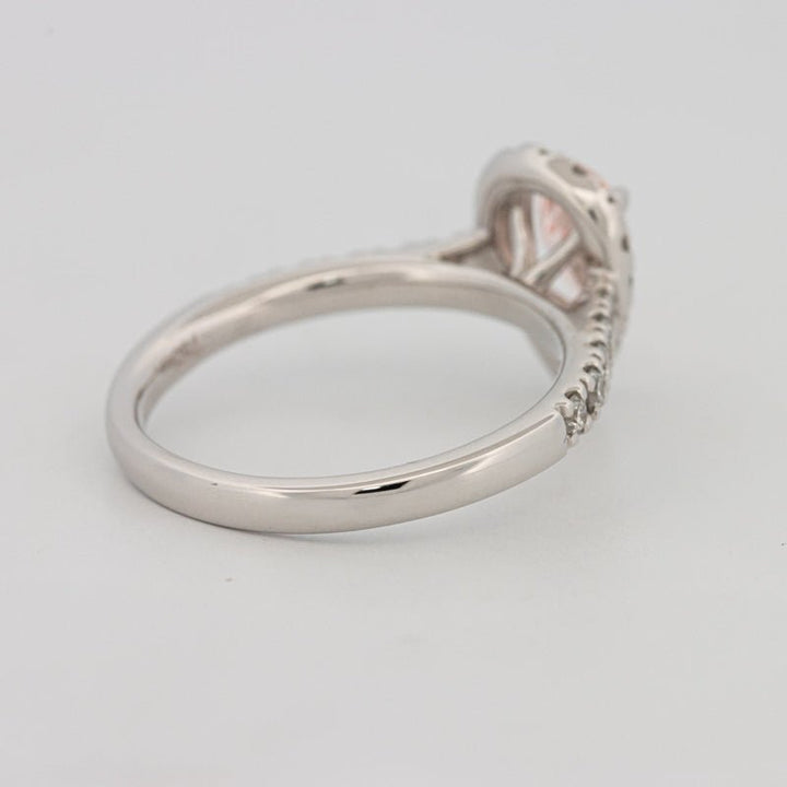 0.60 CT "Pink" Pear - shape Halo Solitaire (LG) - ZIZOV DIAMONDS