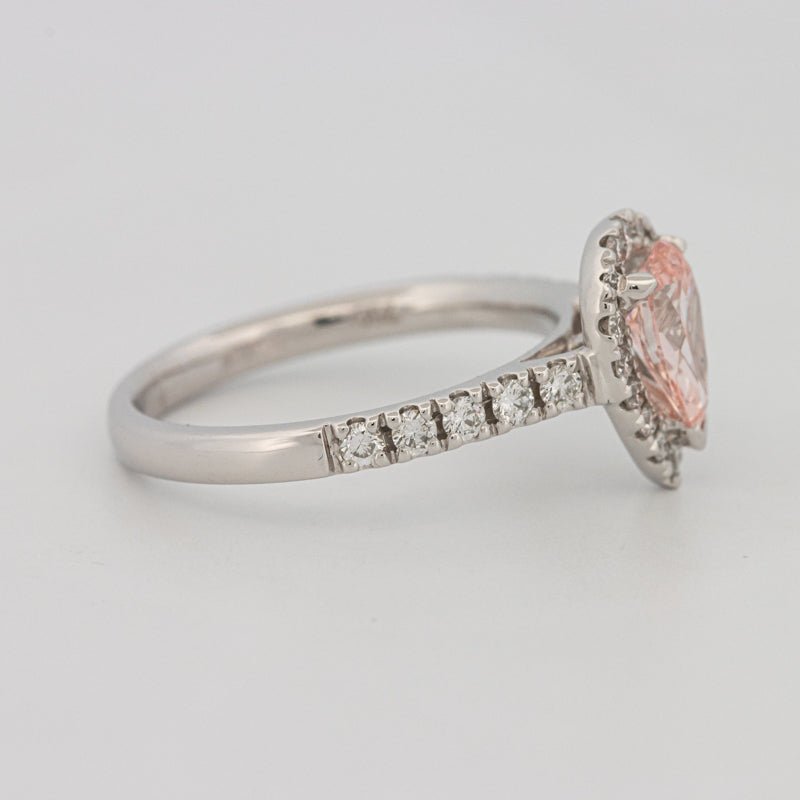 0.60 CT "Pink" Pear - shape Halo Solitaire (LG) - ZIZOV DIAMONDS