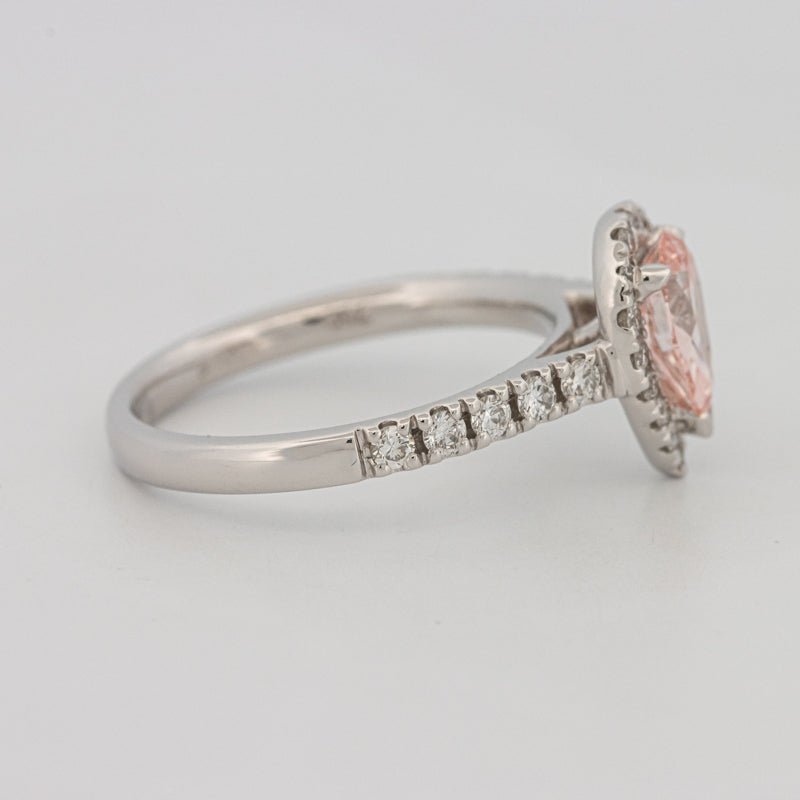 0.60 CT "Pink" Pear - shape Halo Solitaire (LG) - ZIZOV DIAMONDS