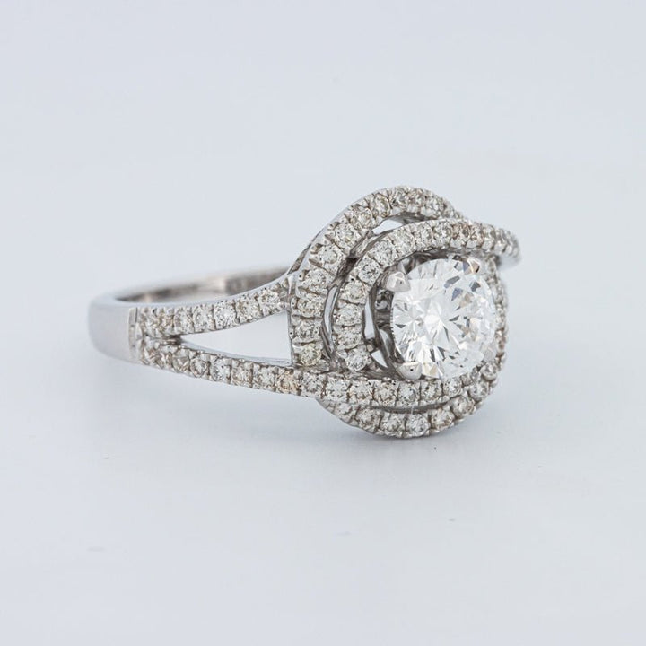 0.70 CT Round Cut Double Halo Pavé Solitaire (LG) - ZIZOV DIAMONDS