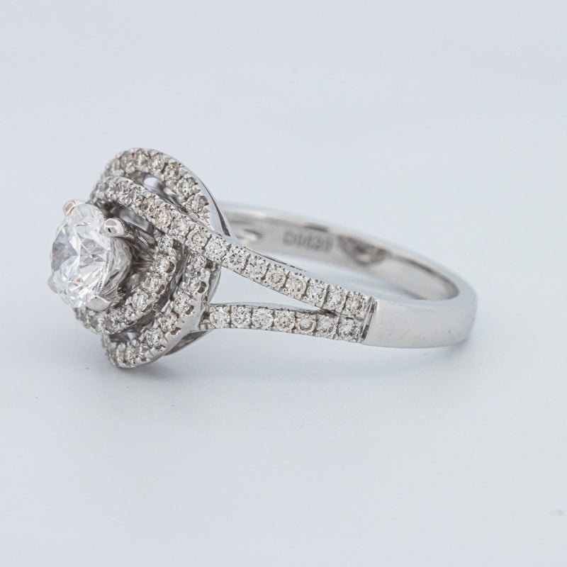 0.70 CT Round Cut Double Halo Pavé Solitaire (LG) - ZIZOV DIAMONDS