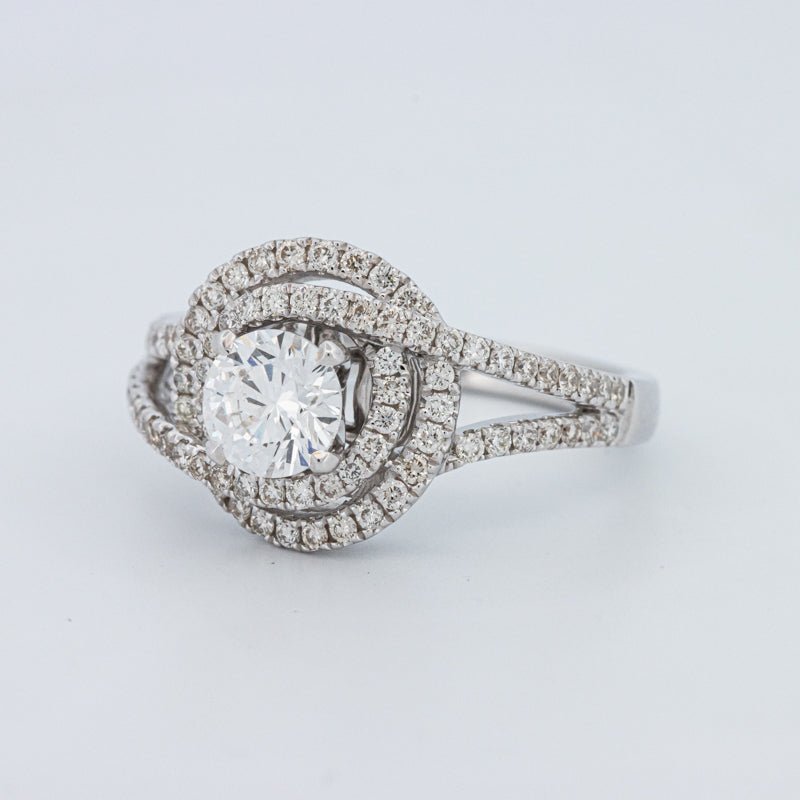0.70 CT Round Cut Double Halo Pavé Solitaire (LG) - ZIZOV DIAMONDS