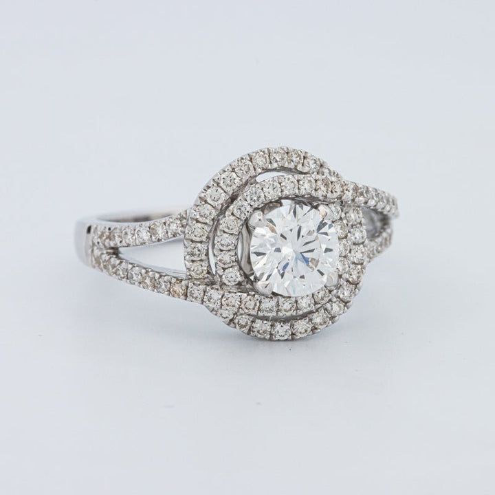 0.70 CT Round Cut Double Halo Pavé Solitaire (LG) - ZIZOV DIAMONDS