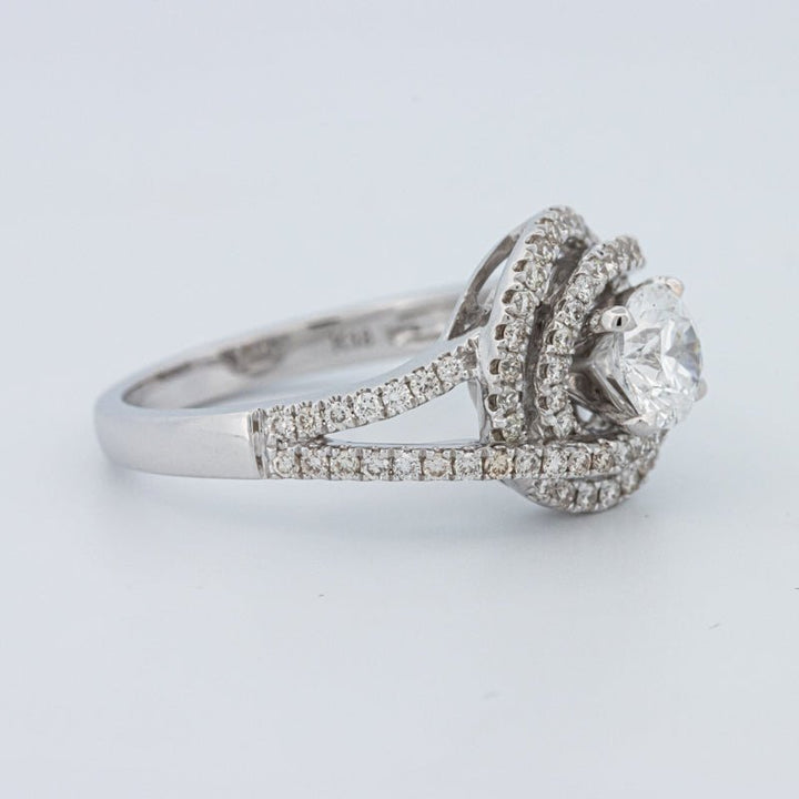 0.70 CT Round Cut Double Halo Pavé Solitaire (LG) - ZIZOV DIAMONDS