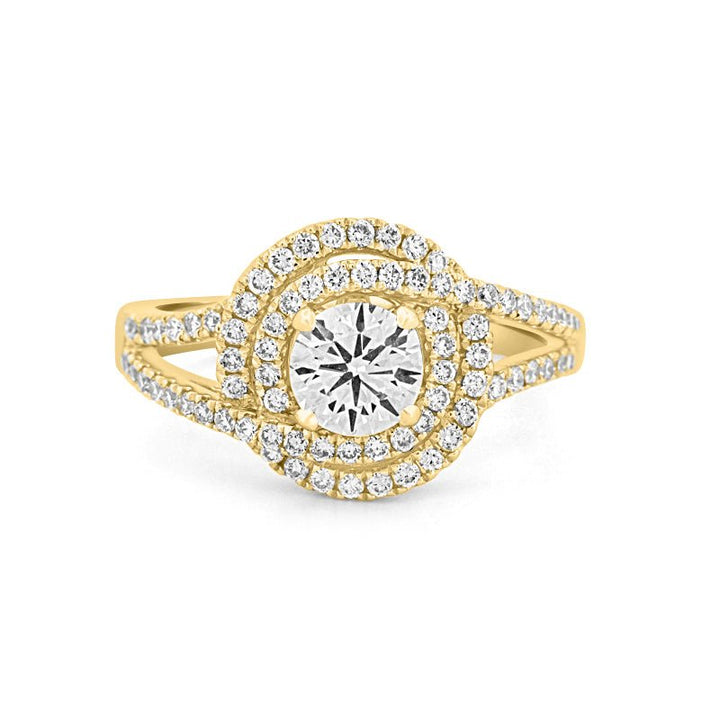 0.70 CT Round Cut Double Halo Pavé Solitaire (LG) - ZIZOV DIAMONDS