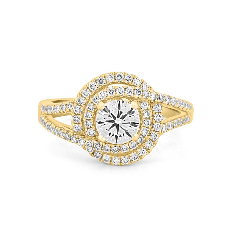 0.70 CT Round Cut Double Halo Pavé Solitaire (LG) - ZIZOV DIAMONDS
