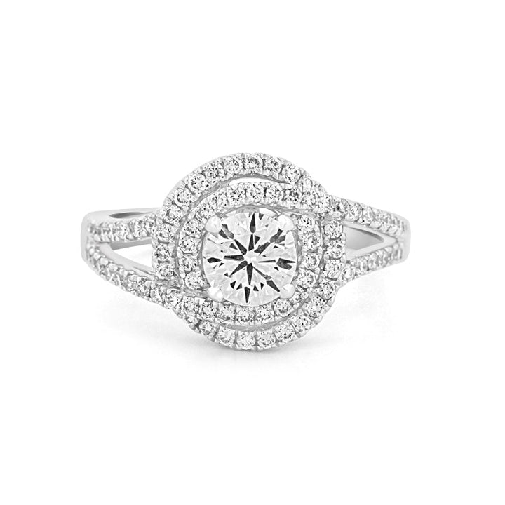 0.70 CT Round Cut Double Halo Pavé Solitaire (LG) - ZIZOV DIAMONDS