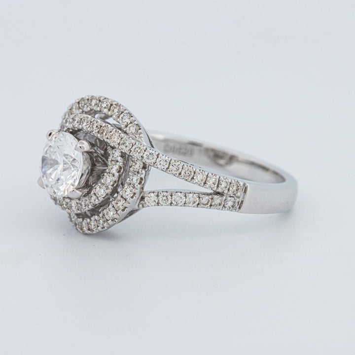 0.70 CT Round Cut Double Halo Pavé Solitaire (LG) - ZIZOV DIAMONDS