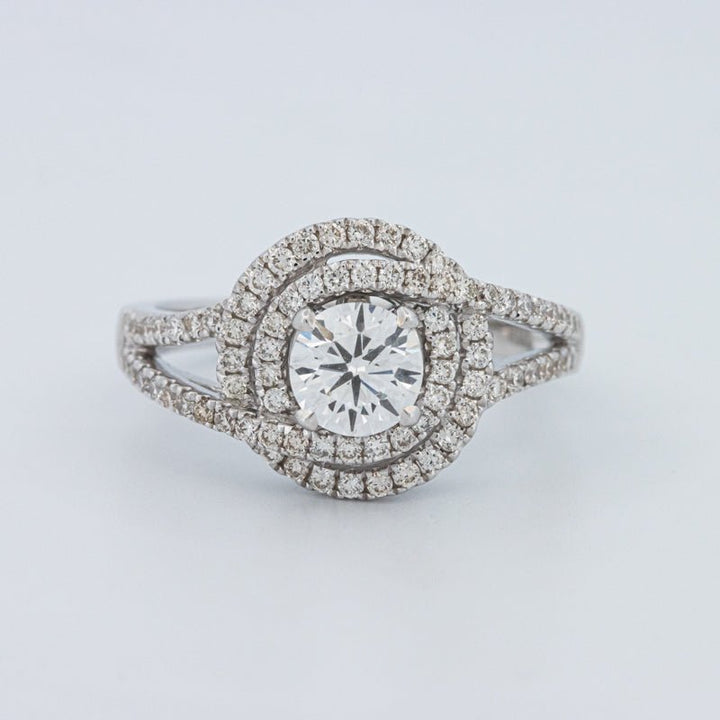 0.70 CT Round Cut Double Halo Pavé Solitaire (LG) - ZIZOV DIAMONDS