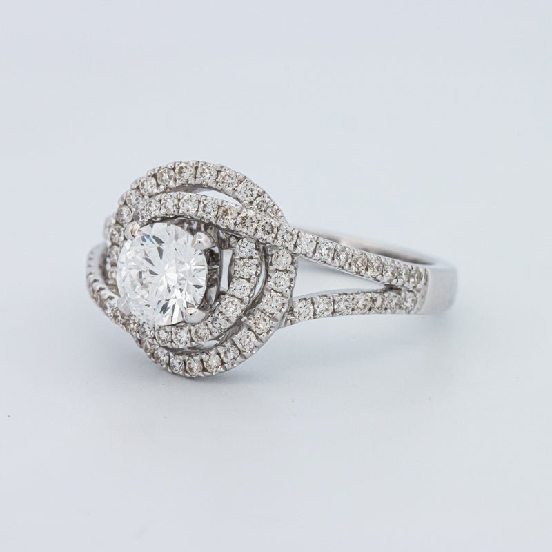 0.70 CT Round Cut Double Halo Pavé Solitaire (LG) - ZIZOV DIAMONDS