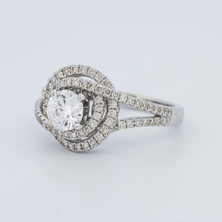 0.70 CT Round Cut Double Halo Pavé Solitaire (LG) - ZIZOV DIAMONDS