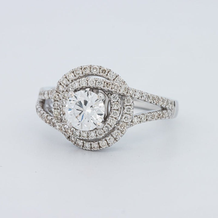 0.70 CT Round Cut Double Halo Pavé Solitaire (LG) - ZIZOV DIAMONDS