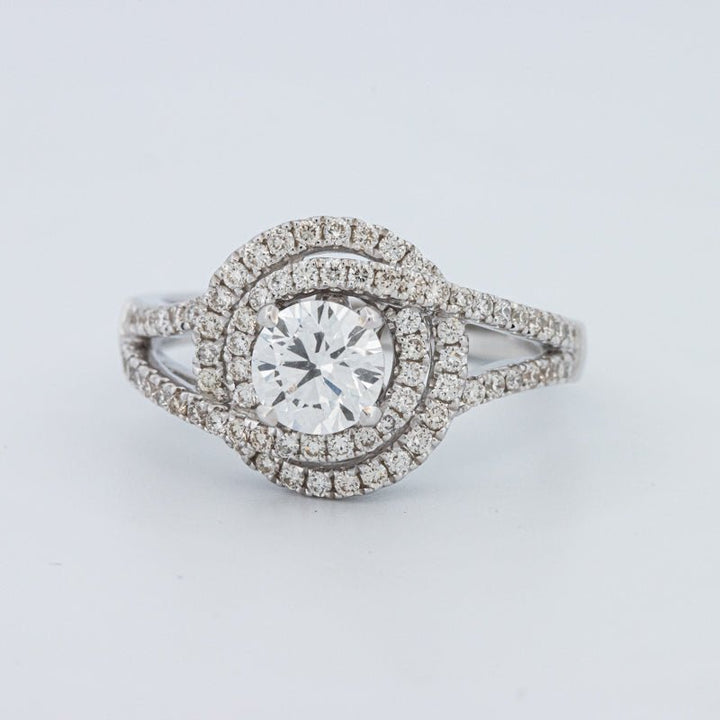 0.70 CT Round Cut Double Halo Pavé Solitaire (LG) - ZIZOV DIAMONDS