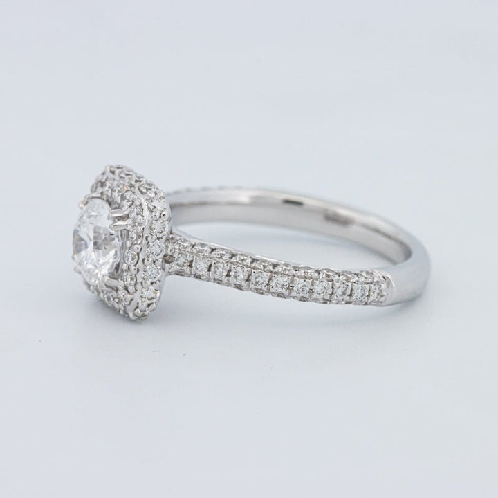 0.70 CT Round Cut Square Halo Pavé Solitaire (LG) - ZIZOV DIAMONDS