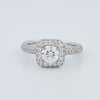 0.70 CT Round Cut Square Halo Pavé Solitaire (LG) - ZIZOV DIAMONDS