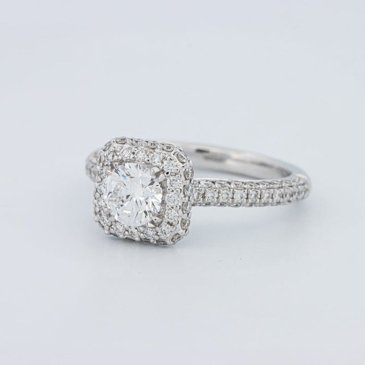 0.70 CT Round Cut Square Halo Pavé Solitaire (LG) - ZIZOV DIAMONDS