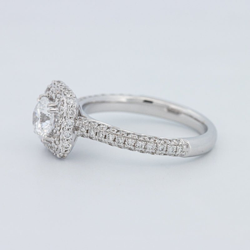 0.70 CT Round Cut Square Halo Pavé Solitaire (LG) - ZIZOV DIAMONDS
