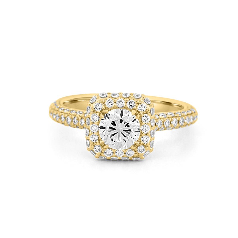 0.70 CT Round Cut Square Halo Pavé Solitaire (LG) - ZIZOV DIAMONDS