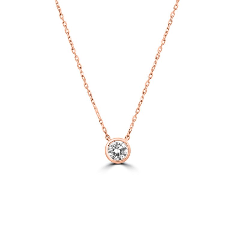 0,75 CT Round Bezel Set Pendant (LG) - ZIZOV DIAMONDS