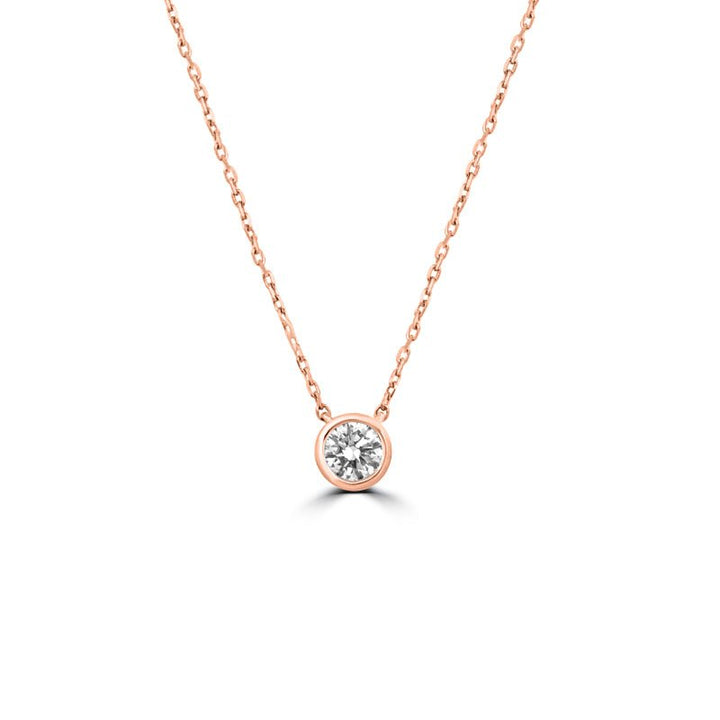 0,75 CT Round Bezel Set Pendant (LG) - ZIZOV DIAMONDS