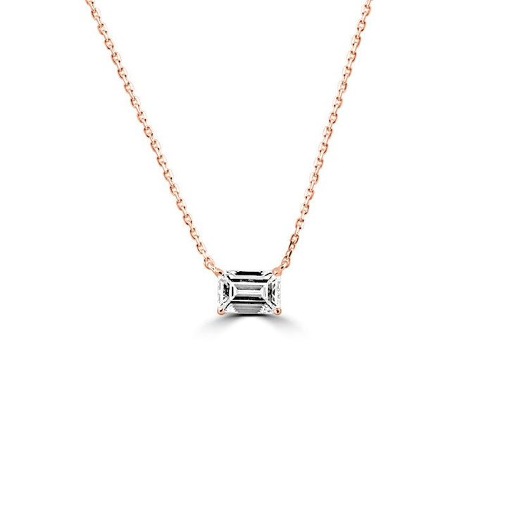 1 CT Classic Emerald Solitaire pendant (LG) - ZIZOV DIAMONDS