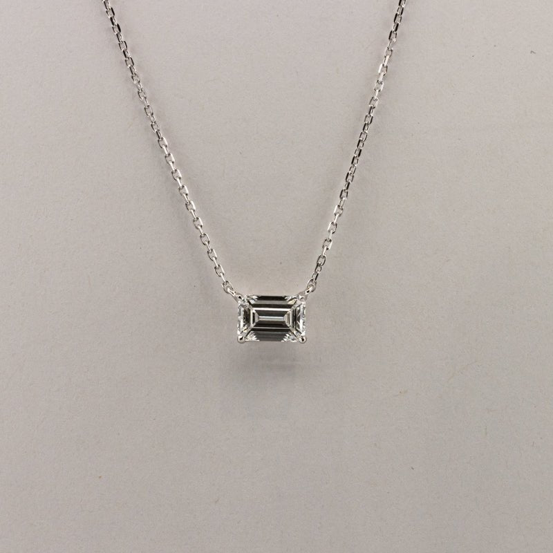 1 CT Classic Emerald Solitaire pendant (LG) - ZIZOV DIAMONDS