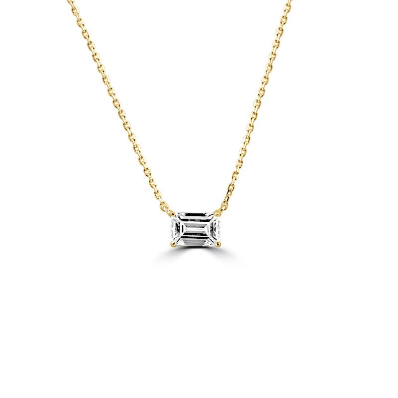 1 CT Classic Emerald Solitaire pendant (LG) - ZIZOV DIAMONDS