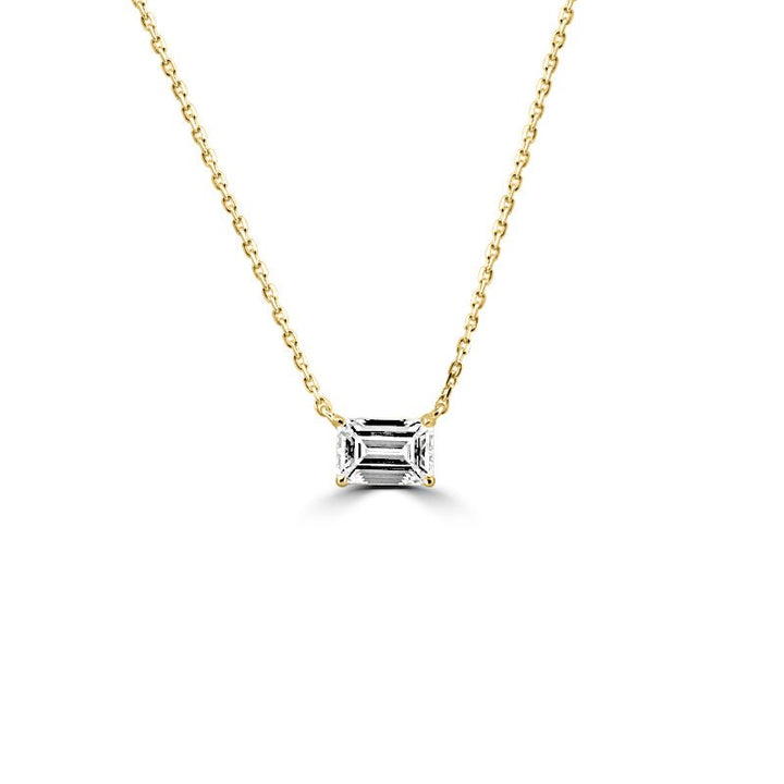 1 CT Classic Emerald Solitaire pendant (LG) - ZIZOV DIAMONDS