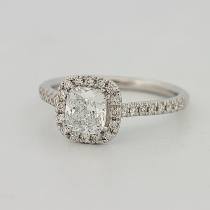 1 CT Cushion Cut Halo Pavé Solitaire (LG) - ZIZOV DIAMONDS