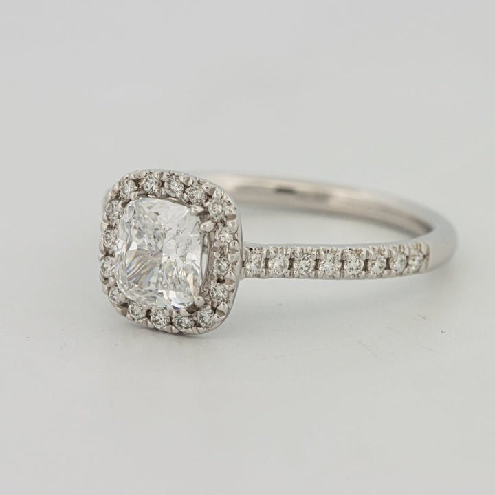1 CT Cushion Cut Halo Pavé Solitaire (LG) - ZIZOV DIAMONDS