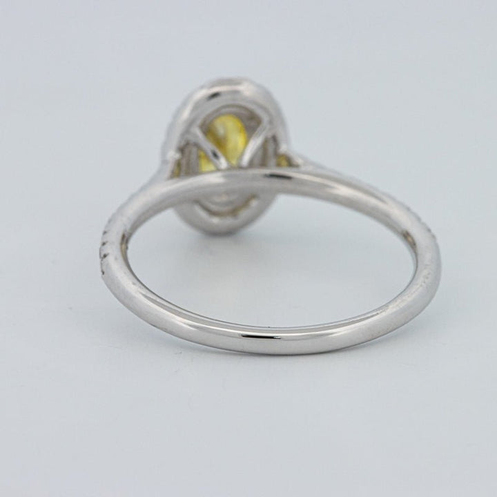 1 CT Fancy Yellow Oval Halo Pavé Solitaire (LG) - ZIZOV DIAMONDS