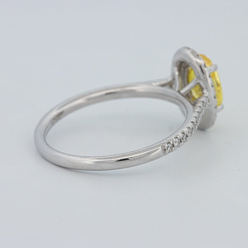 1 CT Fancy Yellow Oval Halo Pavé Solitaire (LG) - ZIZOV DIAMONDS