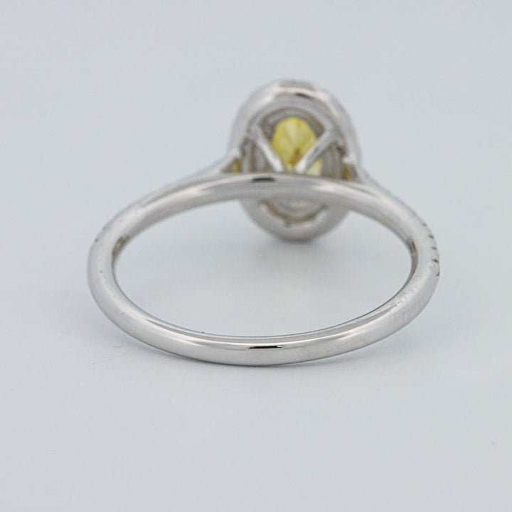 1 CT Fancy Yellow Oval Halo Pavé Solitaire (LG) - ZIZOV DIAMONDS