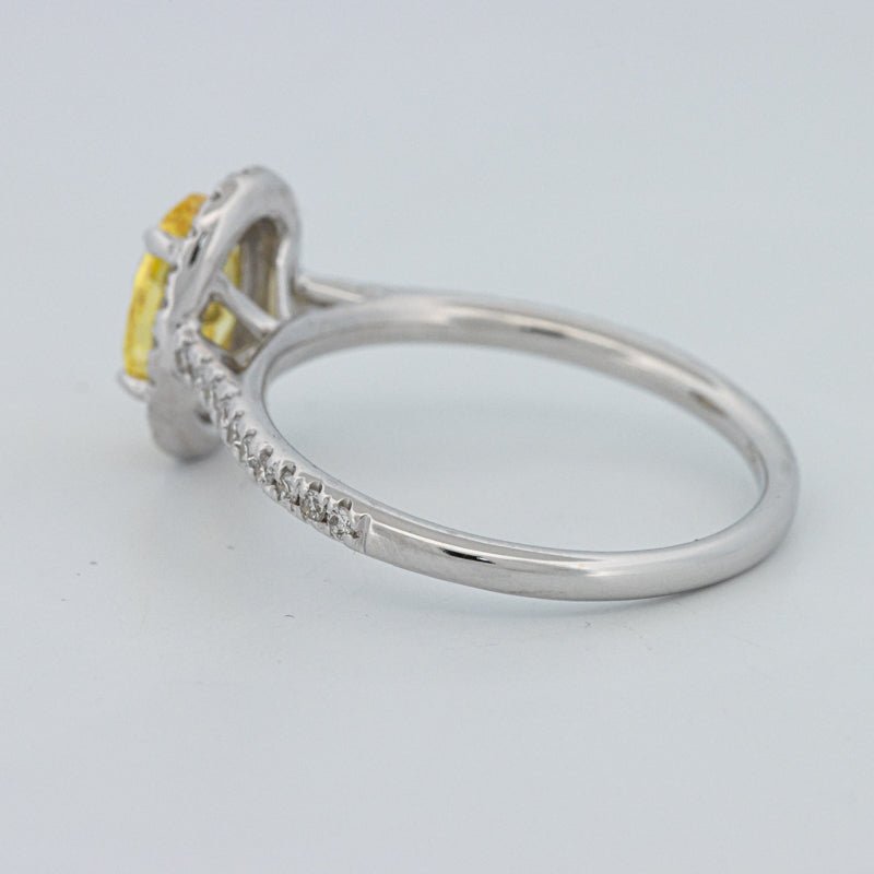 1 CT Fancy Yellow Oval Halo Pavé Solitaire (LG) - ZIZOV DIAMONDS