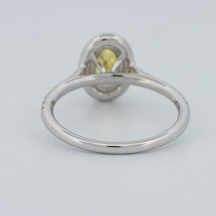 1 CT Fancy Yellow Oval Halo Pavé Solitaire (LG) - ZIZOV DIAMONDS