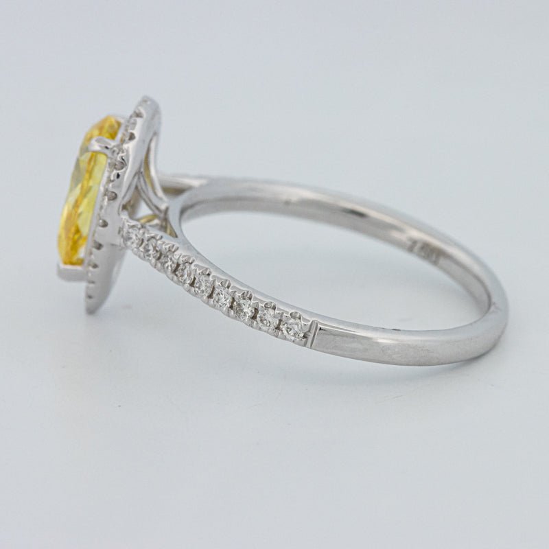 1 CT Fancy Yellow Pear - Shape Halo Pavé Solitaire (LG) - ZIZOV DIAMONDS