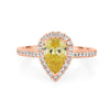 1 CT Fancy Yellow Pear - Shape Halo Pavé Solitaire (LG) - ZIZOV DIAMONDS