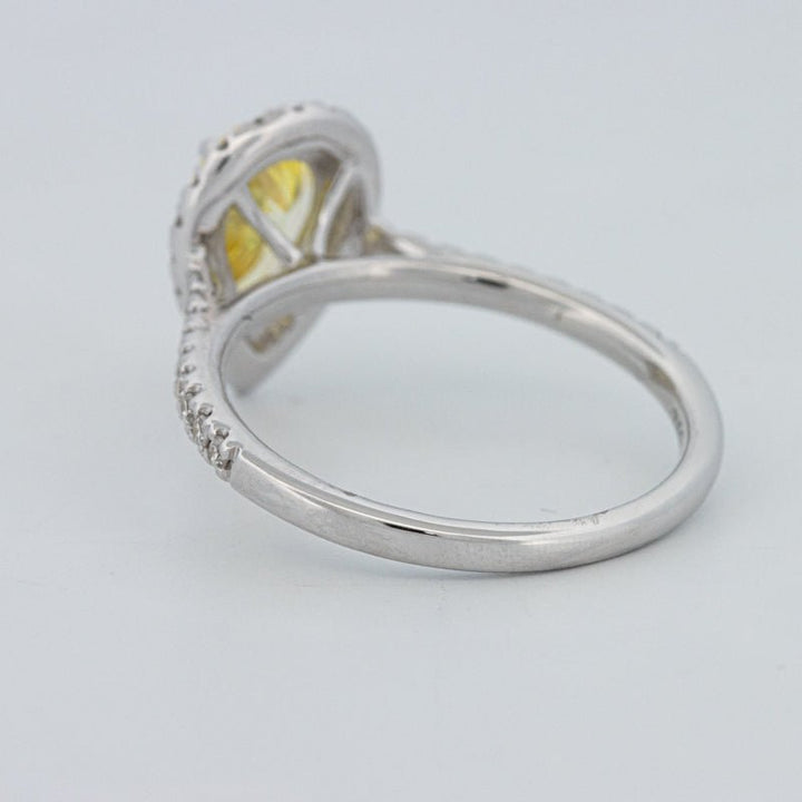 1 CT Fancy Yellow Pear - Shape Halo Pavé Solitaire (LG) - ZIZOV DIAMONDS