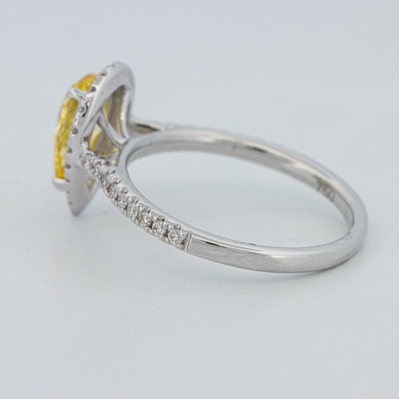 1 CT Fancy Yellow Pear - Shape Halo Pavé Solitaire (LG) - ZIZOV DIAMONDS